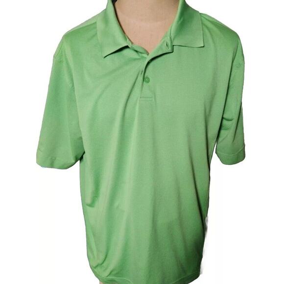 Cutter & Buck Shirt Mens XXLarge Green Solid Polo Dry Tec Golf Short Slv Casual - Picture 1 of 5